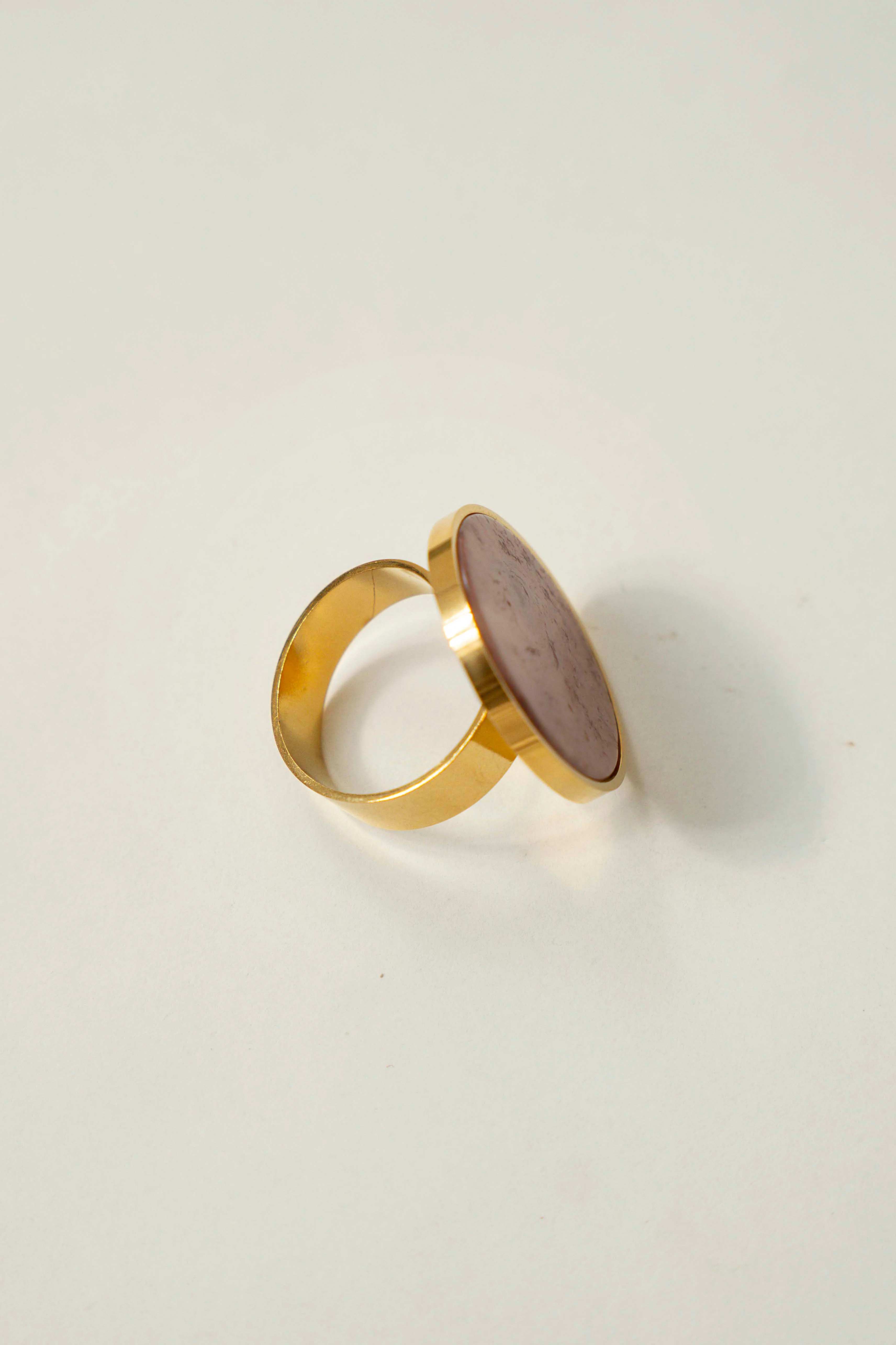 ANILLO MAXI CÍRCULO PIEDRA // ROSA - Image 2