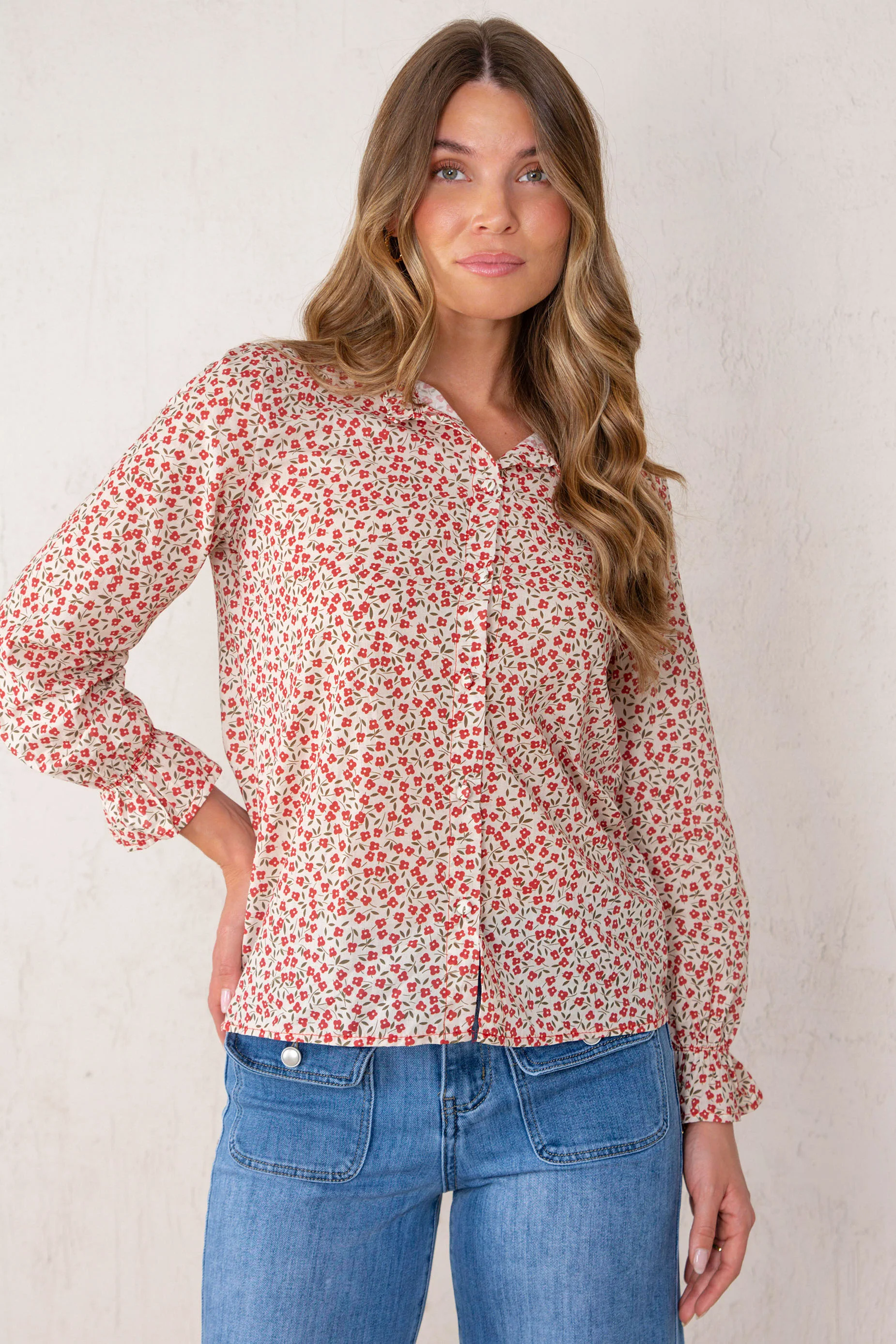 CAMISA BERTA // FLORES ROJO - Image 3