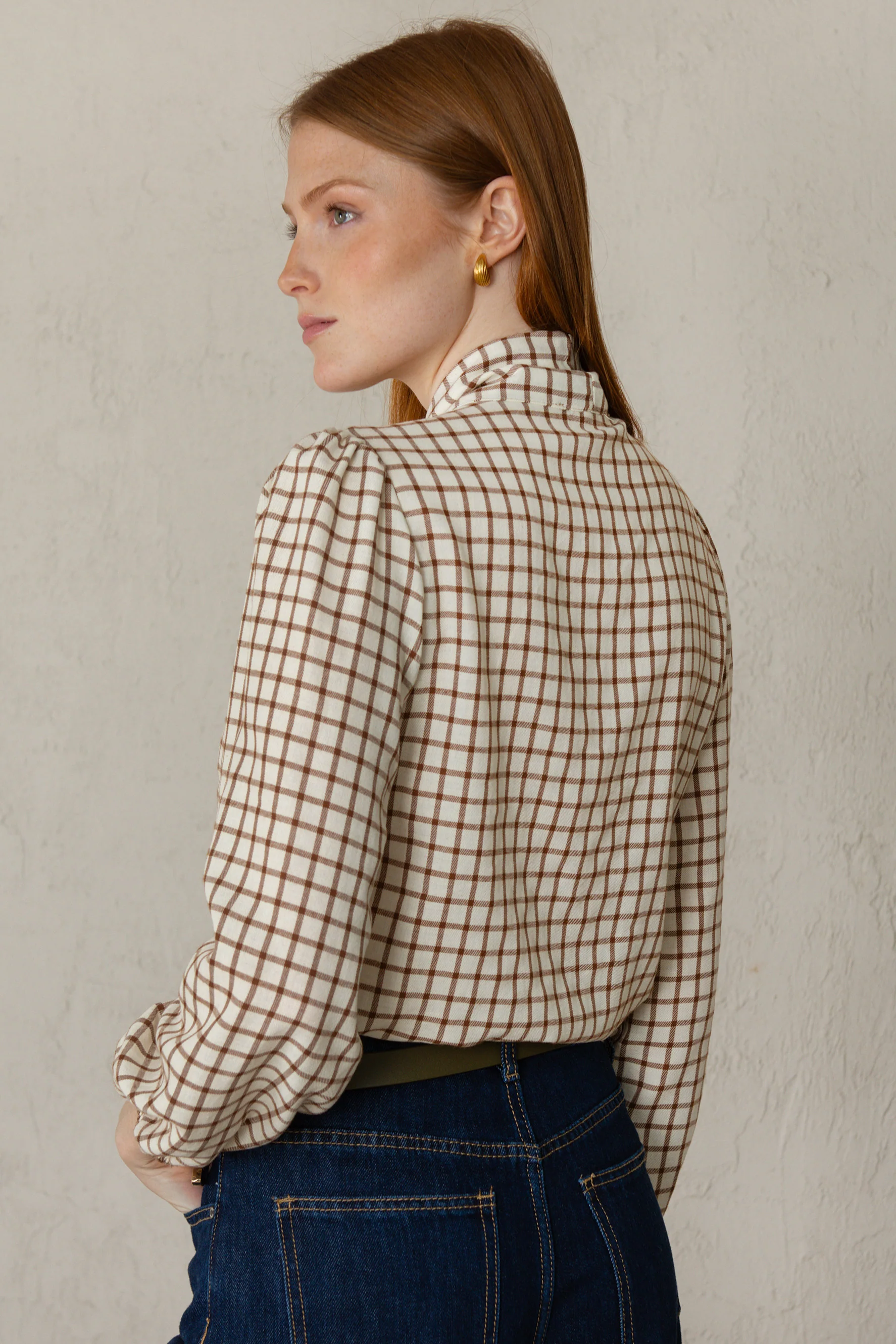 CAMISA CARLOTA // CUADROS TEJA - Image 5