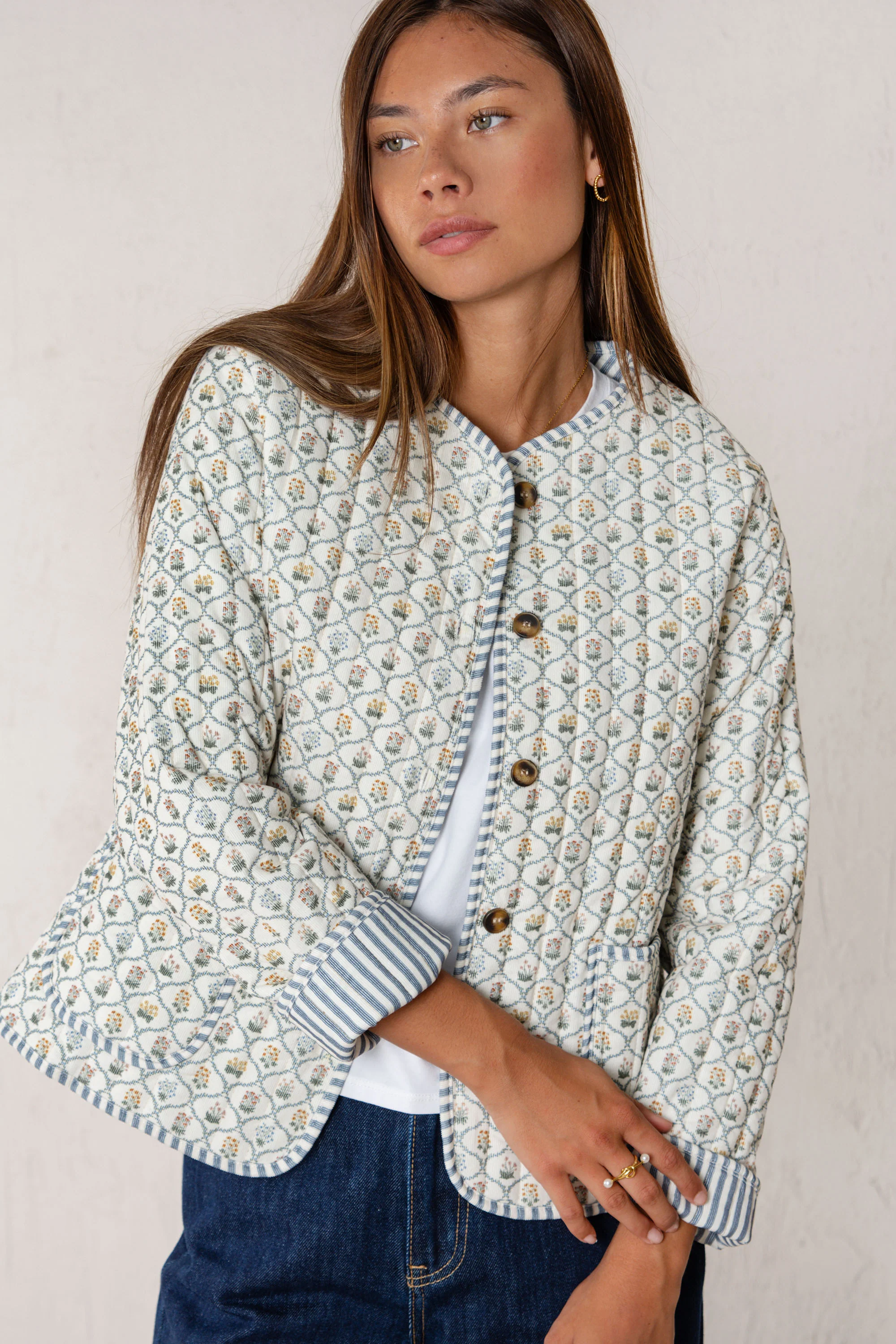 CHAQUETA BEA // FLORES AZUL CLARO - Image 8