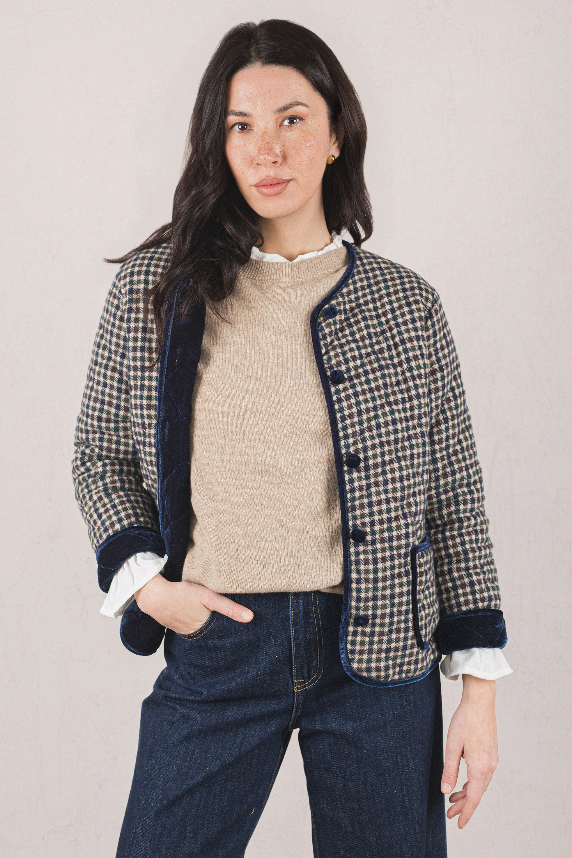 CHAQUETA DANIELA // CUADROS AZUL // ON DEMAND