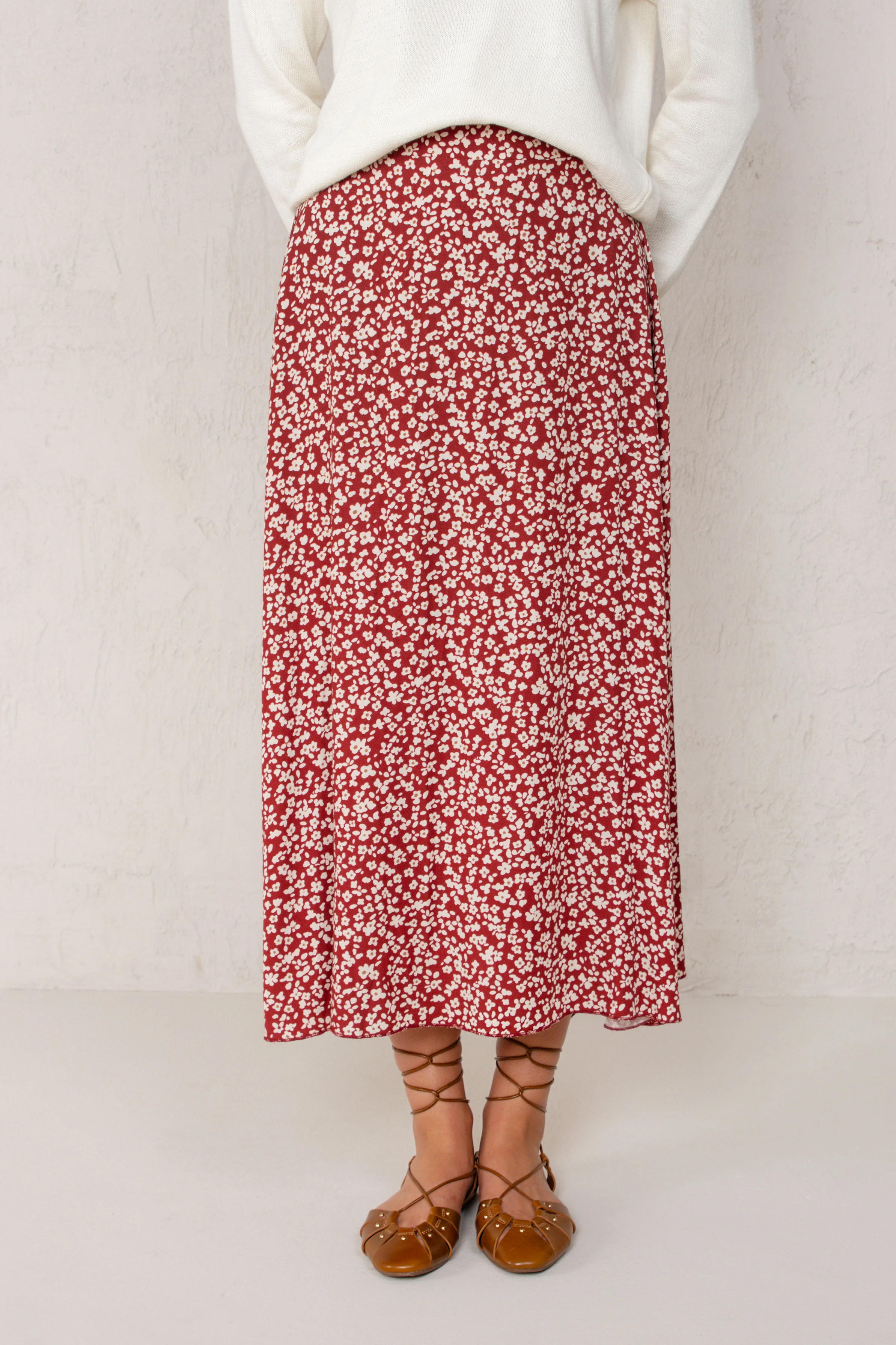 FALDA CARLA // FLORES GRANATE - Image 3